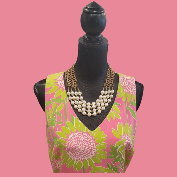 Vintage Lilly Pulitzer White Label Sunflower Sheath Dress - Picture 3 of 12